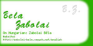 bela zabolai business card