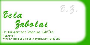 bela zabolai business card